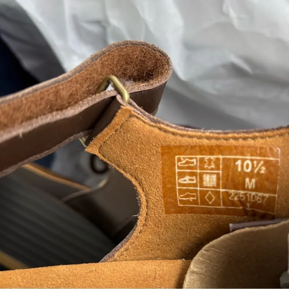 SAS Sedona Sandals Wedges Shoes Woodlands Brown Leather Suede NIB 10.5